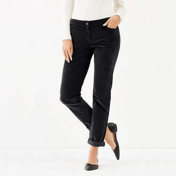 J. Jill Petite Black Authentic-Fit Straight Cords